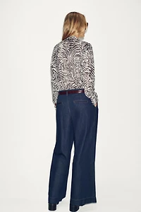 BLOUSE NŒUD IMPRIMÉ ANIMALIER