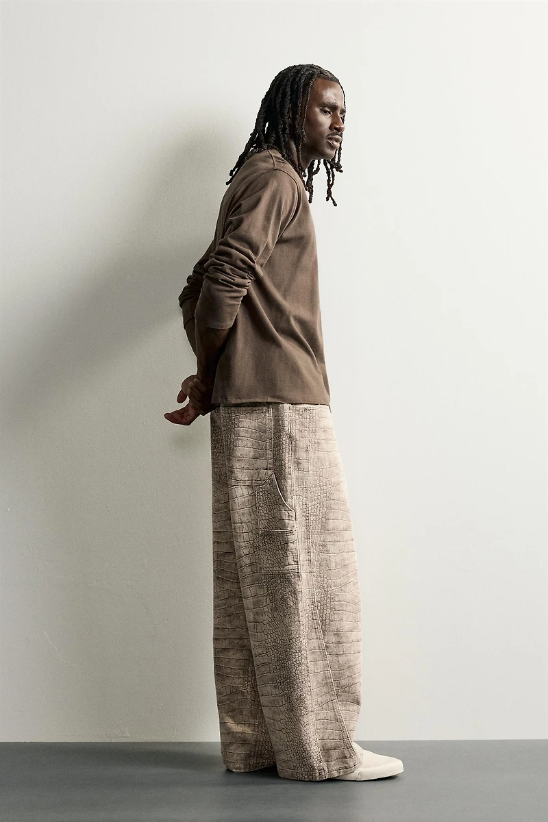 ANIMAL PRINT RELAXED FIT PANTS