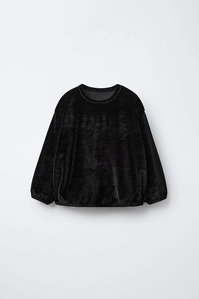 VELVET T-SHIRT WITH BOWS