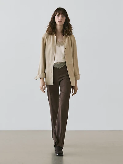 Flared trousers with pocket