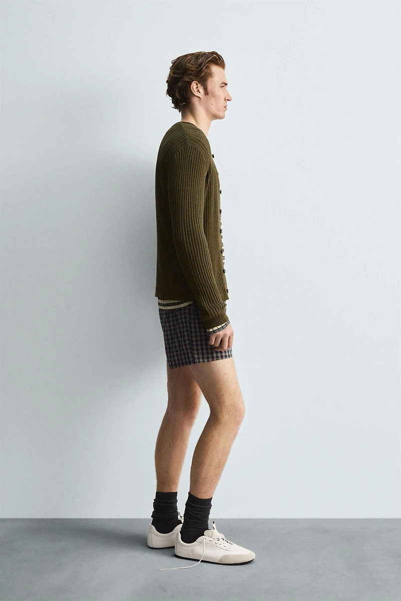 RIB KNIT CARDIGAN