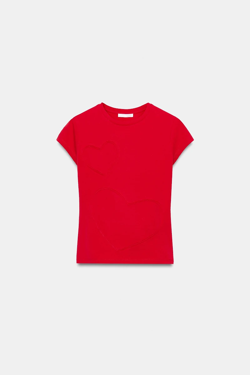 SHORT SLEEVE HEARTS T-SHIRT