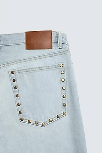 STRAIGHT FIT JEANS WITH METAL STUDS