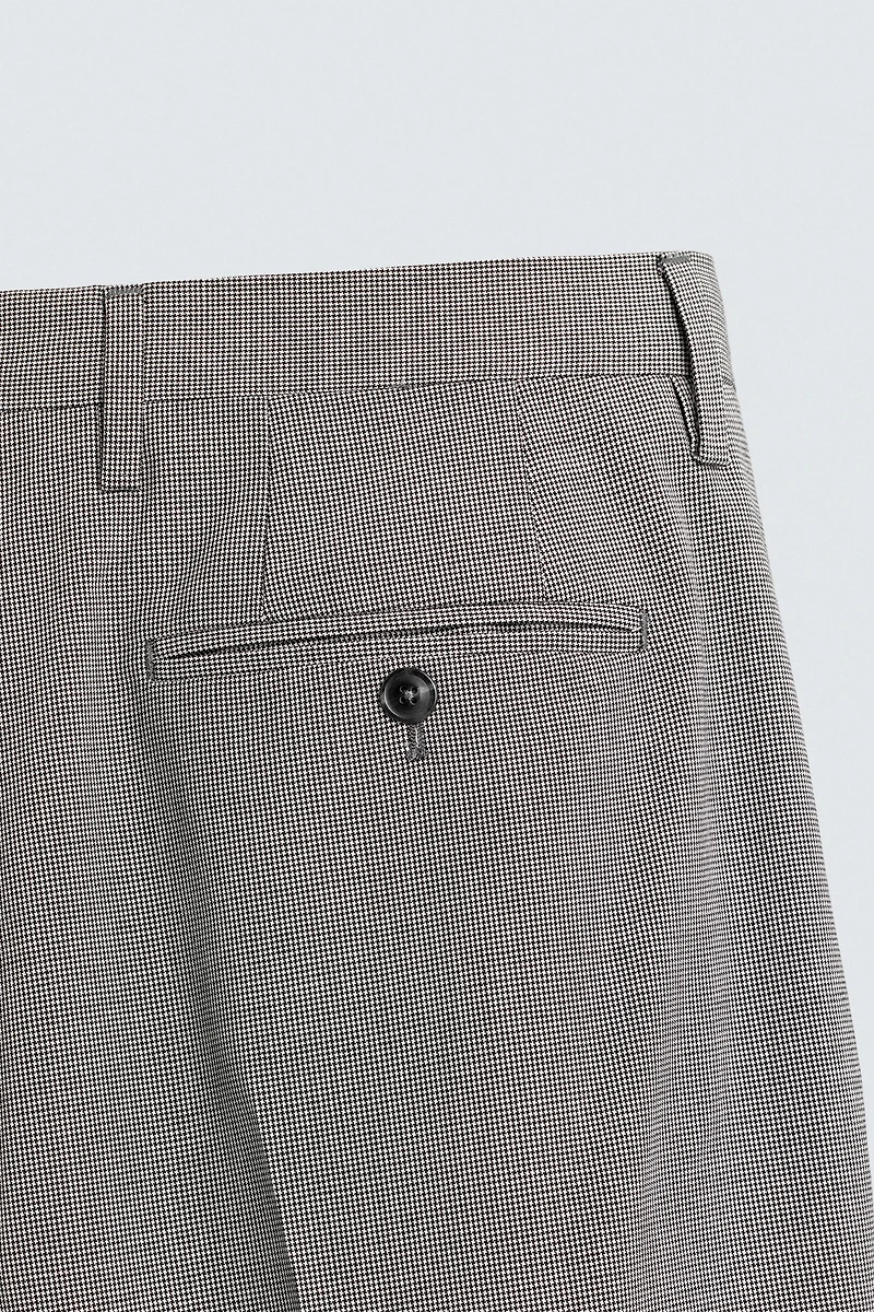 PANTALON DE COSTUME REGULAR FIT PIED-DE-POULE