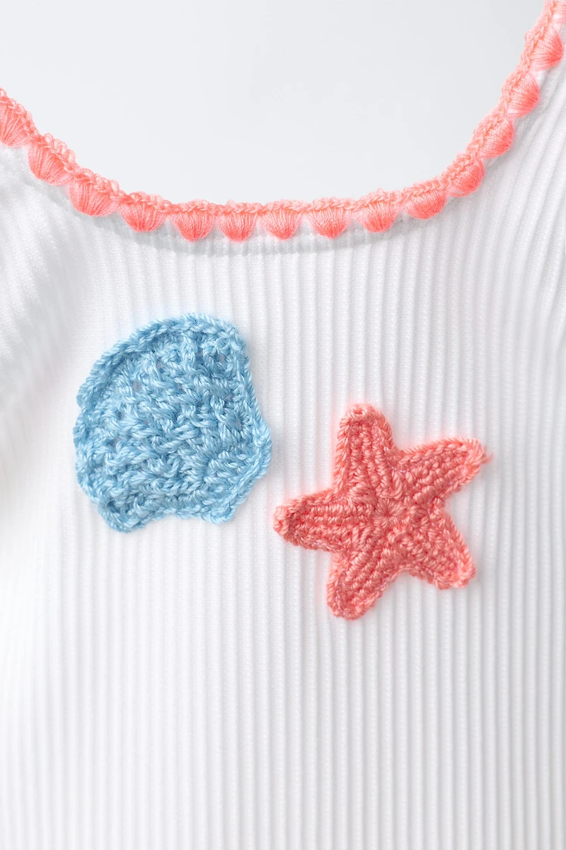 2-6 YEARS / RIBBED CROCHET SWIMSUIT