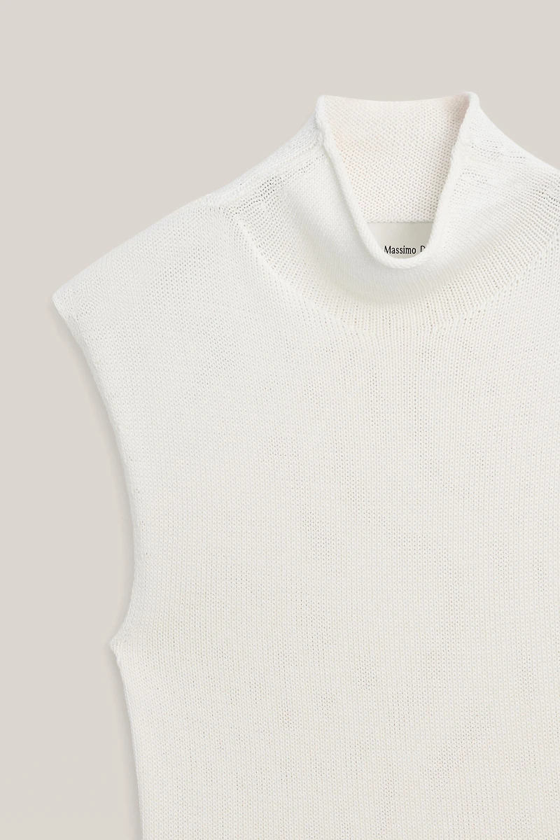 Top en maille de coton et soie à col montant - LIMITED EDITION
