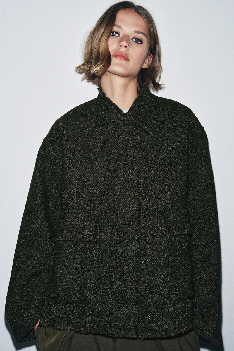 ZW COLLECTION WOOL BLEND TEXTURED JACKET