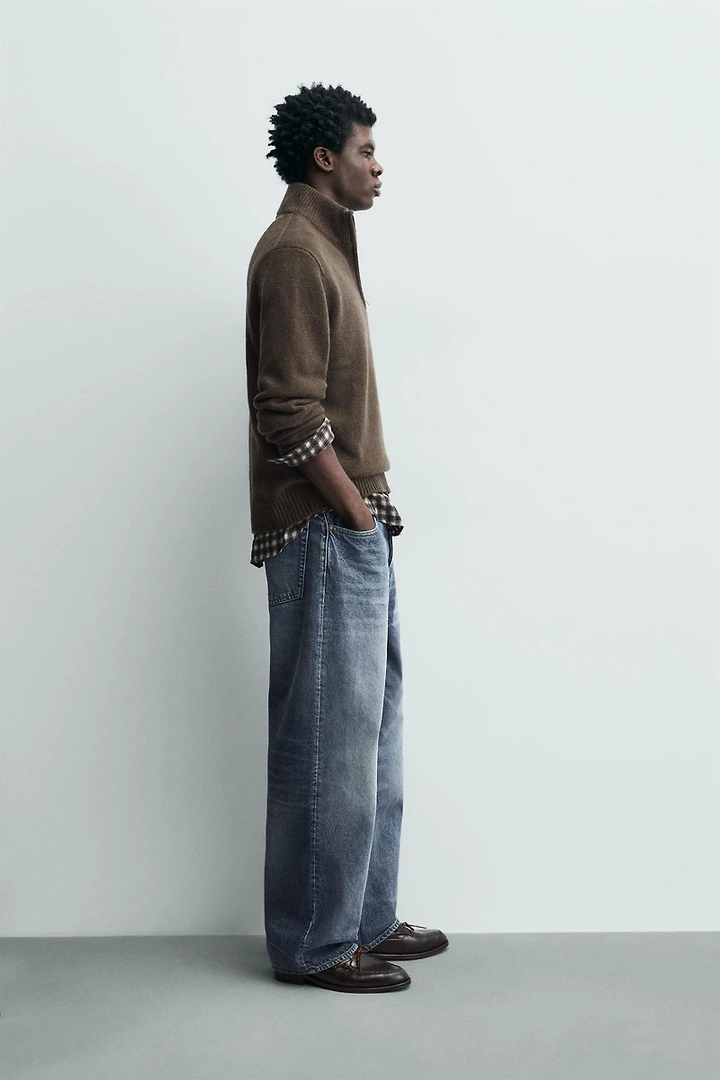 PULL COL ZIPPÉ 100 % LAINE