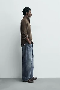 PULL COL ZIPPÉ 100 % LAINE