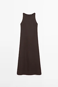 Linen halter midi dress