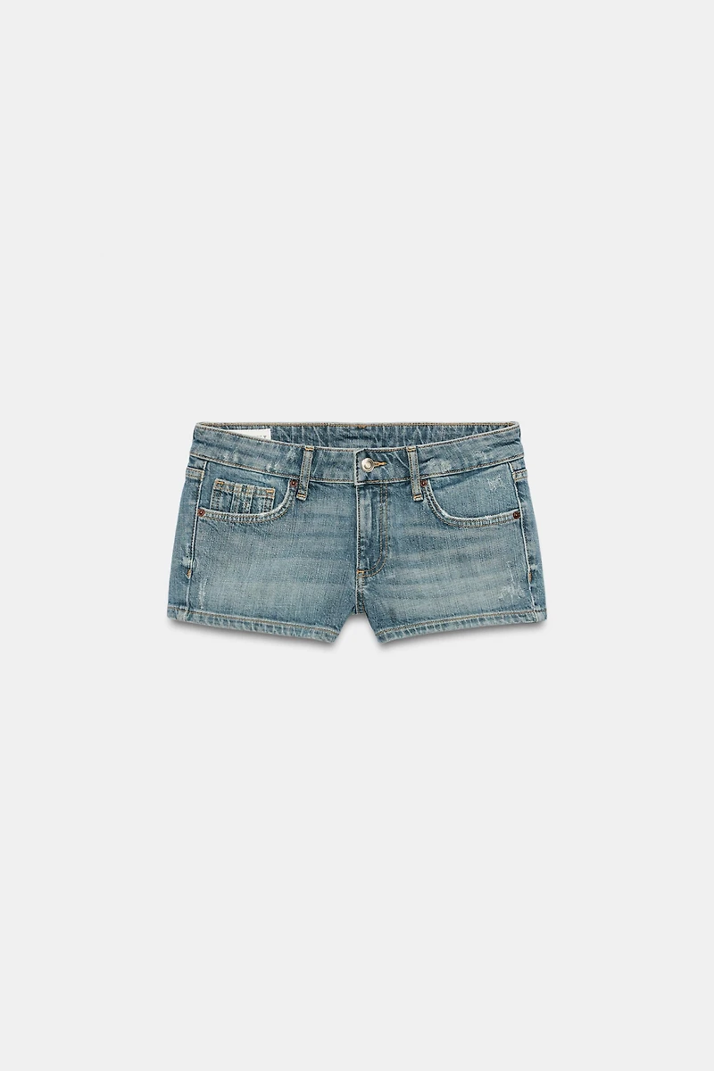 TRF LOW-RISE MINI DENIM SHORTS