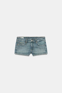 TRF LOW-RISE MINI DENIM SHORTS