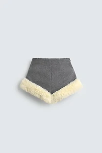 CONTRAST FAUX FUR SHORTS HARRY LAMBERT FOR ZARA X DISNEY