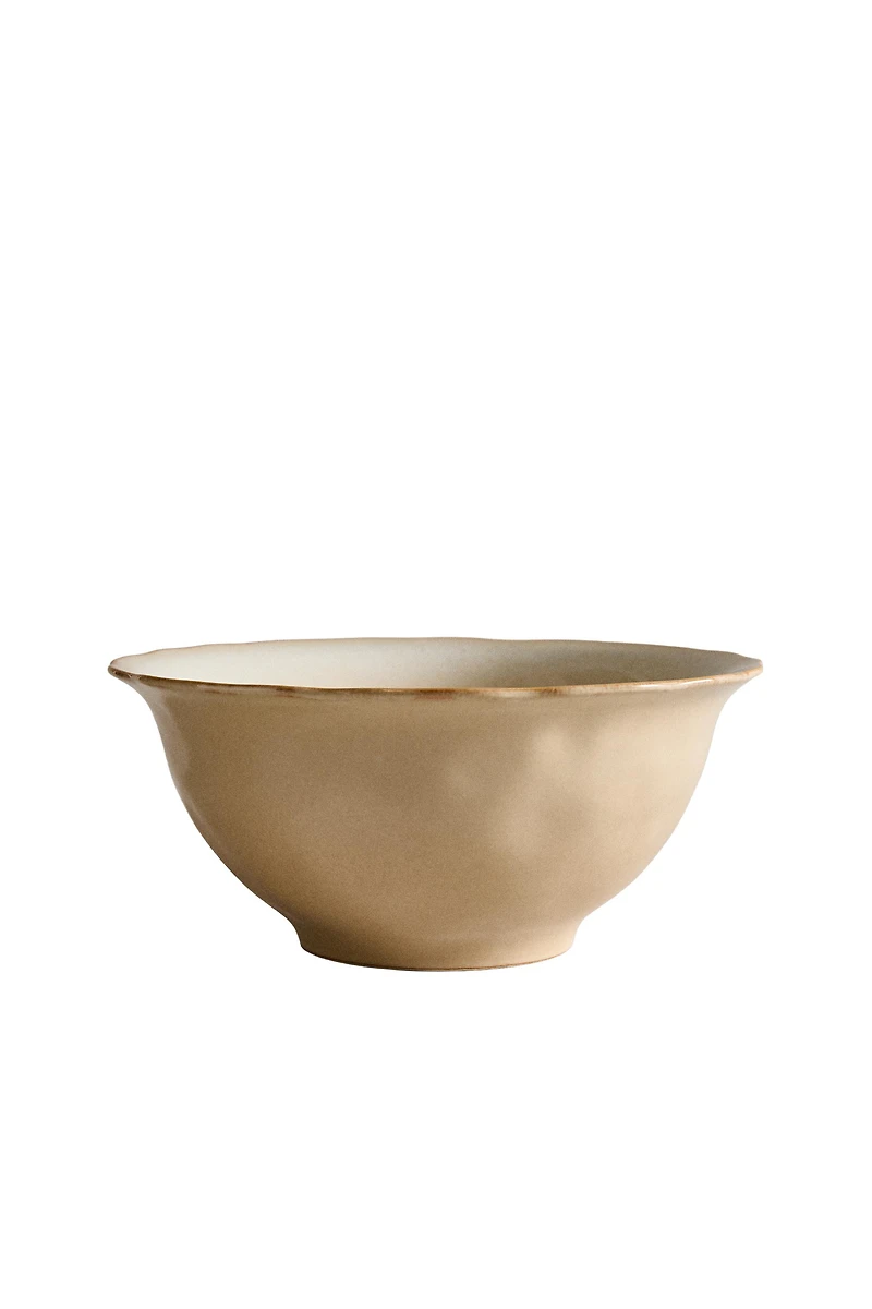 IRREGULAR EDGE STONEWARE SALAD BOWL