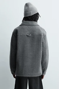 FAUX SHEARLING POCKET OVERSHIRT