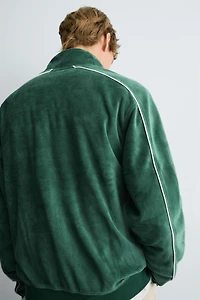 VELOUR ZIP SWEATSHIRT