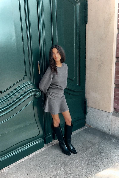 SOFT BELTED SWEATSHIRT DRESS