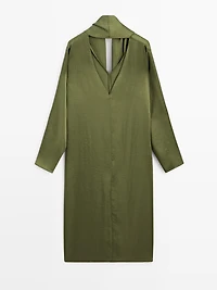 Blouse longue à encolure en V nouée - STUDIO