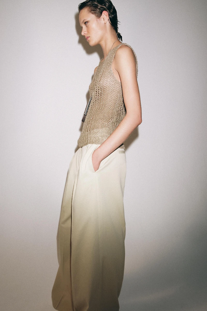 100% LINEN OPEN-KNIT TOP