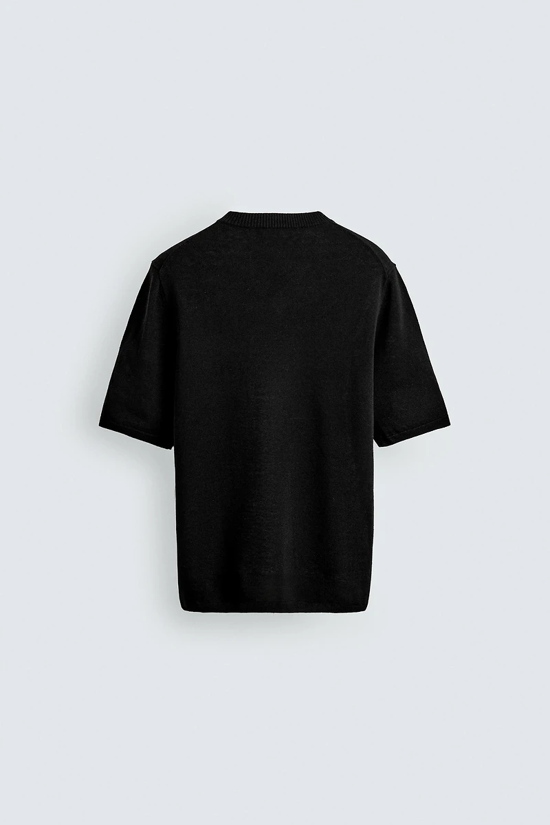 V-NECK KNIT T-SHIRT