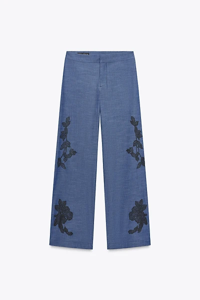 FLORAL WIDE LEG PANTS