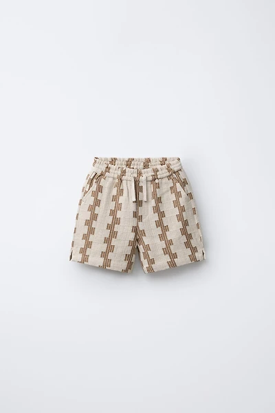 PRINTED TEXTURED SHORTS