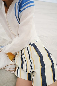 STRIPED PLEATED SHORTS ZW COLLECTION