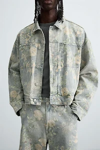FLORAL PRINT DENIM JACKET