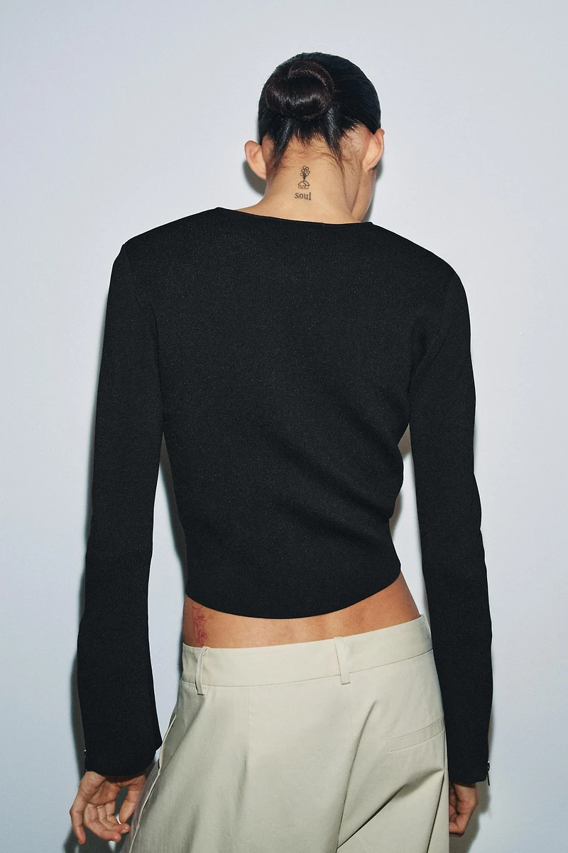 ZIPPERED CARDIGAN