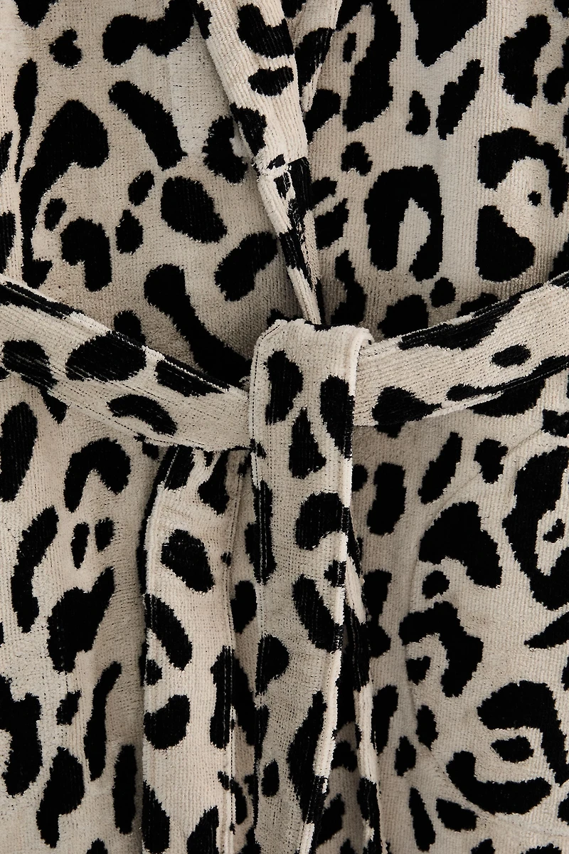 PEIGNOIR VELOURS IMPRIMÉ ANIMAL