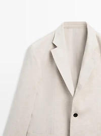 100% linen suit blazer with pocket details