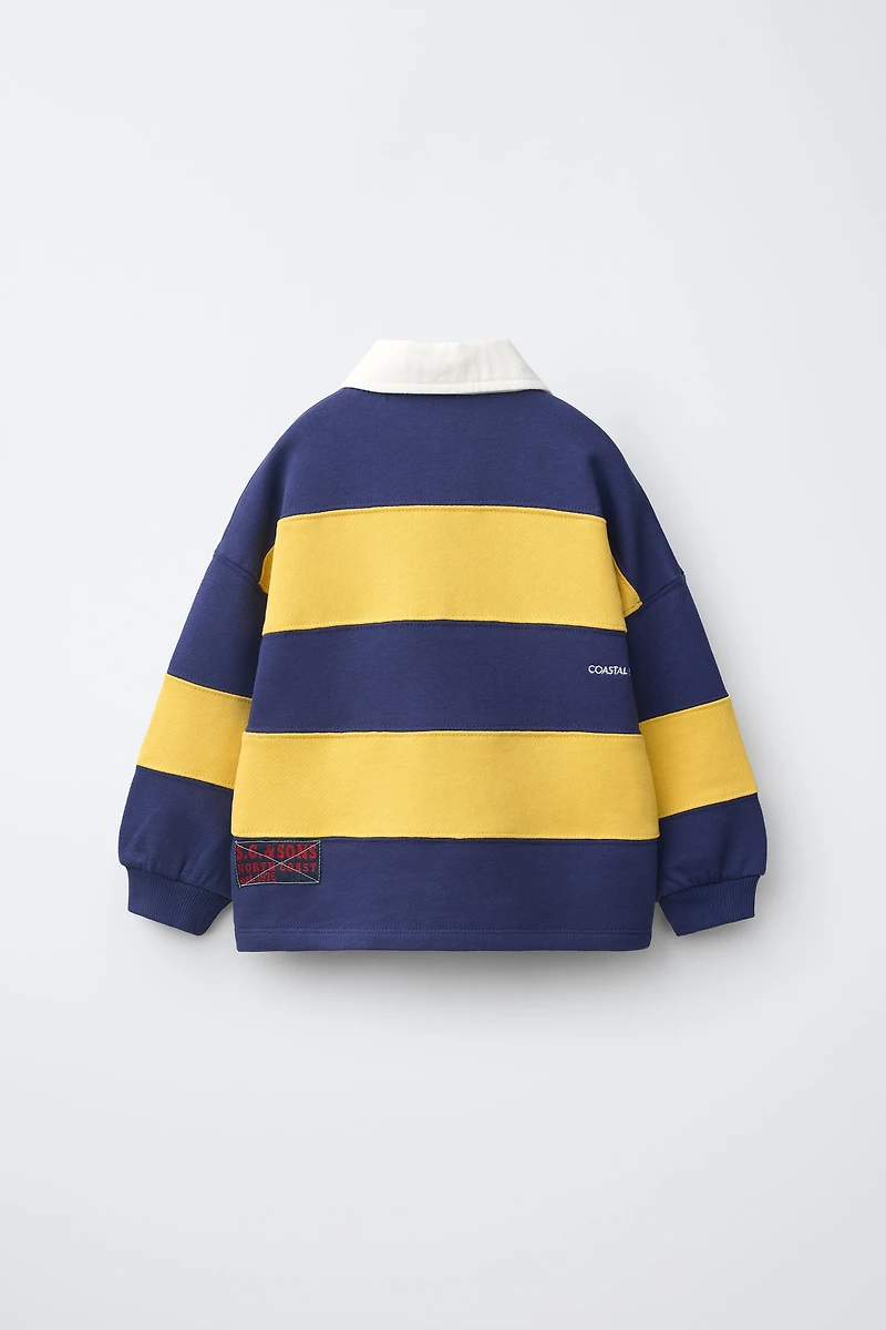 STRIPED PATCH POLO SHIRT