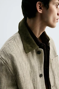 CONTRAST TEXTURED OVERSHIRT