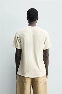 OPEN HENLEY NECK T-SHIRT
