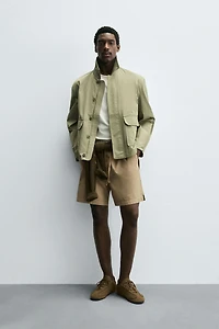 RELAXED FIT LYOCELL-COTTON SHORTS