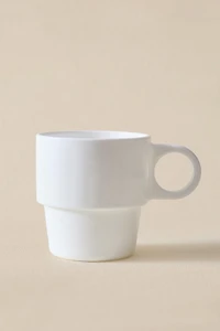 WHITE GLASS MUG