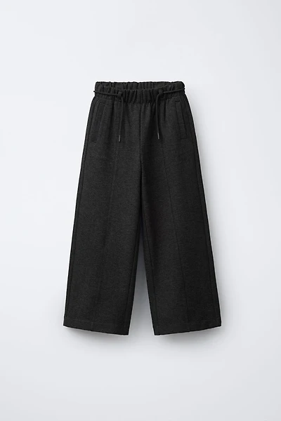 HERRINGBONE WIDE LEG PANTS