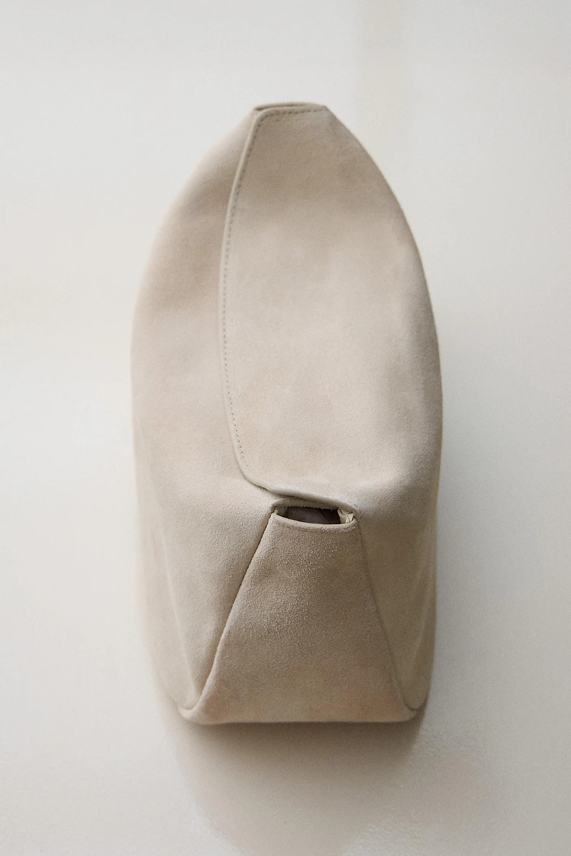 SPLIT SUEDE CLUTCH MAKEUP BAG