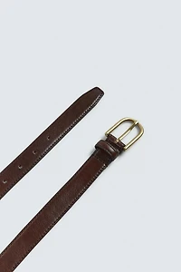 CEINTURE EN CUIR SURPIQUÉE AARON LEVINE X ZARA