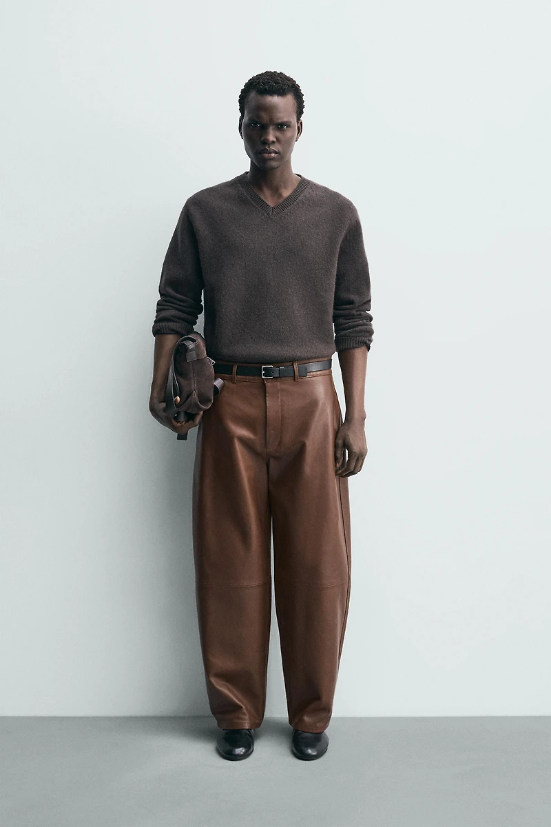 LEATHER BALLOON FIT PANTS