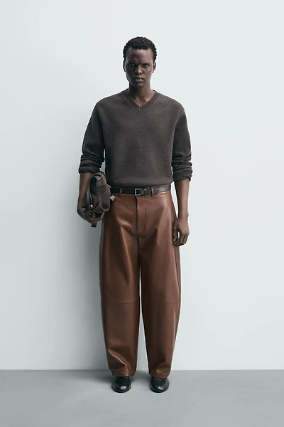 LEATHER BALLOON FIT PANTS