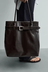 SAC SHOPPER EN CUIR AVEC CEINTURE
