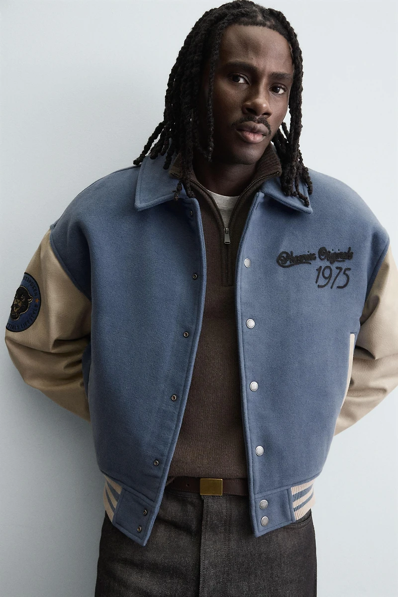 PATCHED QUILTED BOMBER JACKET