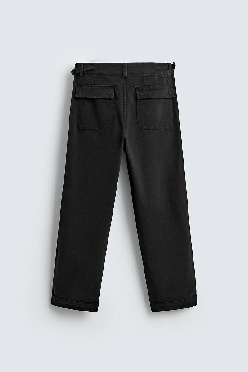 STRAIGHT FIT TWILL PANTS