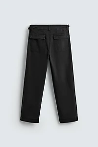 STRAIGHT FIT TWILL PANTS