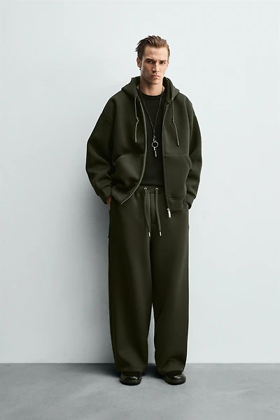 WIDE FIT NEOPRENE EFFECT PANTS