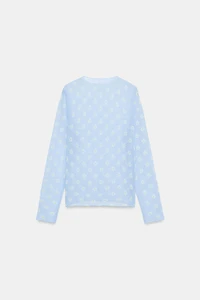SHEER FLORAL KNIT TOP