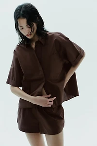 POPLIN MINI SHORTS