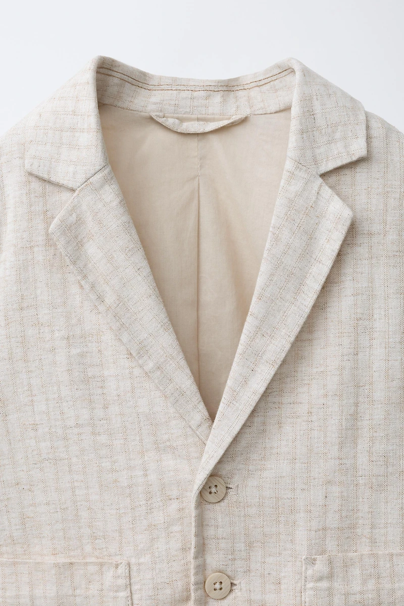 STRIPED LINEN BLAZER