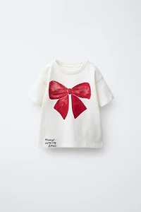 WATERCOLOR PRINT BOW T-SHIRT